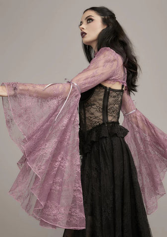 Mauve Dusk Before Dawn Lace Shrug