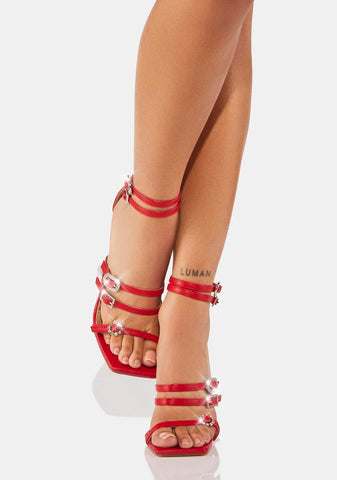 Hot Bling My Line Buckle Heels