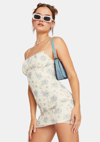 Angel Gotta Be Real Floral Mesh Mini Dress