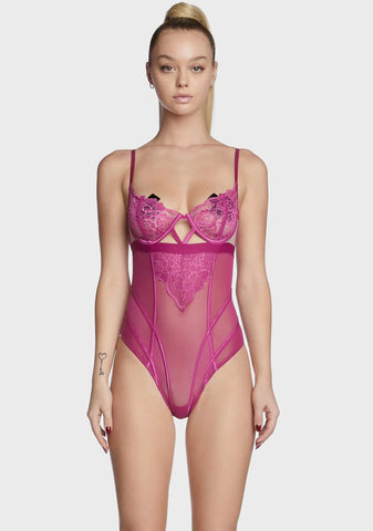 Comfort And Wine Lace Teddy