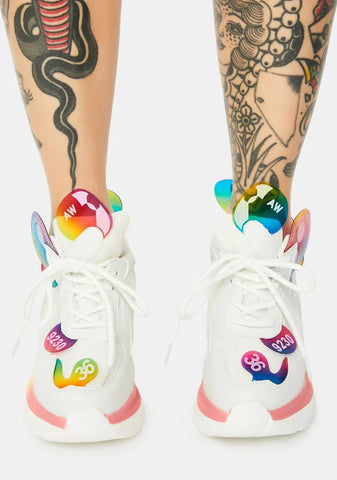 White Raisin 2 Chunky Wedge Sneakers