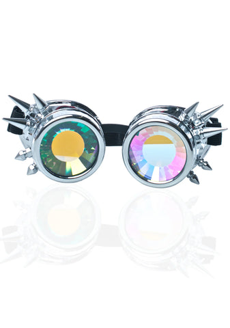 Chrome Spike Kaleidoscope Goggles