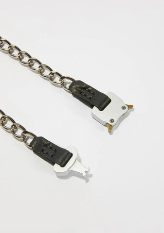Synth Chain Necklace With Silver Buckle
