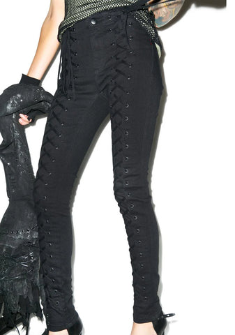 Lace Up Jeans