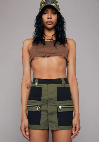 Varsity Player Colorblock Mini Skirt