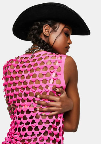 Show Me Love Fishnet Mini Dress