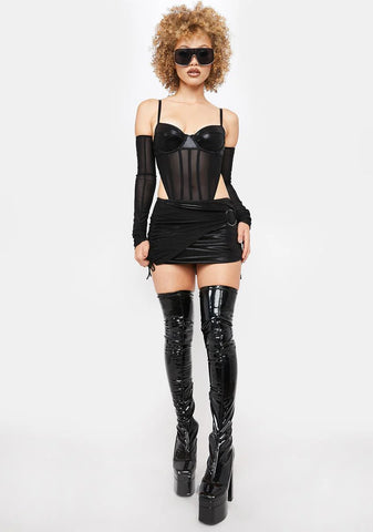 Sub Zero Ruched Mini Skirt