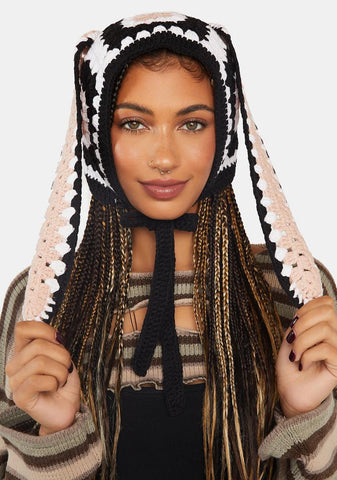 Crochet Bunny Ears Trapper Hat