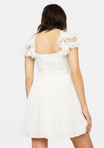 Angelic Beauty White Cross Mini Dress