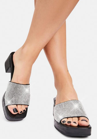 Harlin-R Rhinestone Banded Platform Sandals