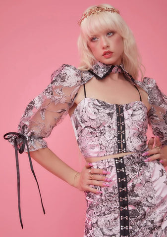 Draped In Dawn Corset Top And Shrug Set