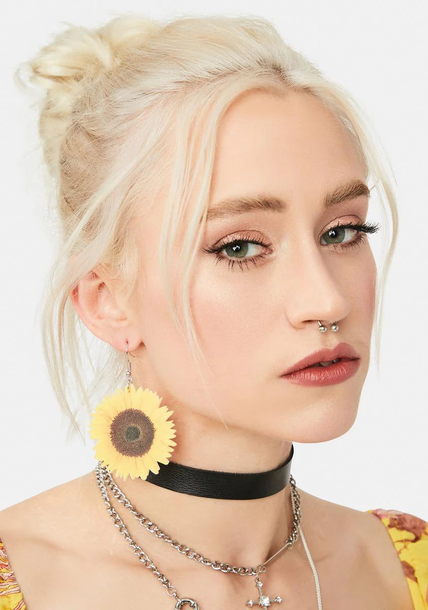 Days Becoming Brighter Sunflower Earrings