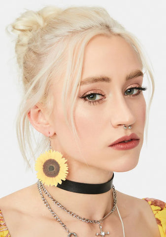 Days Becoming Brighter Sunflower Earrings