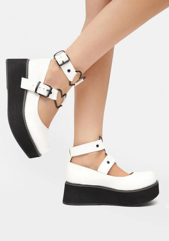 White Sprite Platform Mary Janes