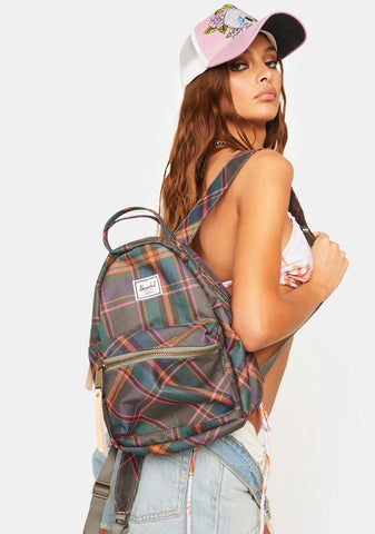 Pewter Plaid Nova Mini Backpack