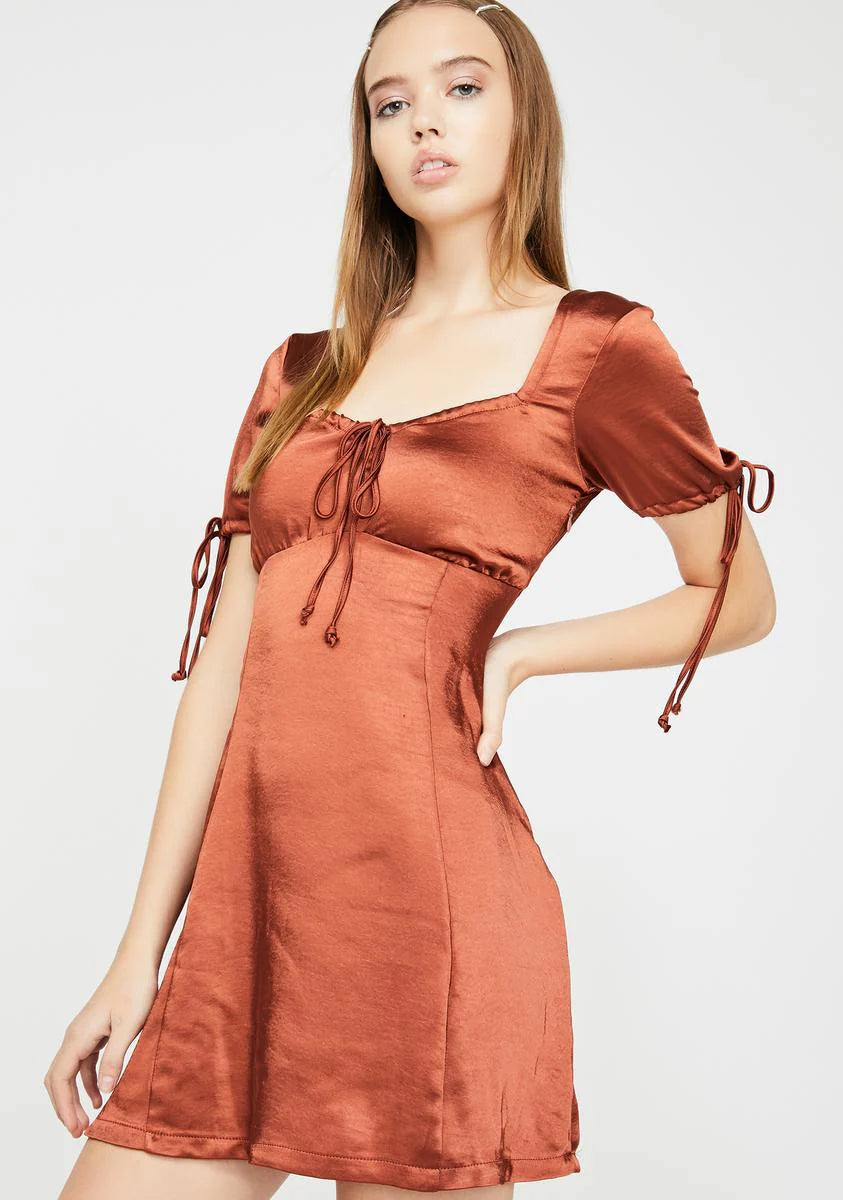 Dark Red Guenette Satin Dress