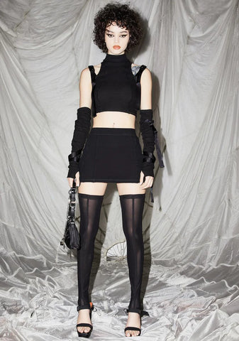 Reverb Strappy Mock Neck Crop Top