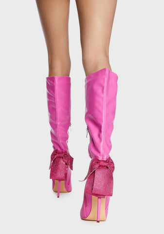 Selfish Rhinestone Bow Boots