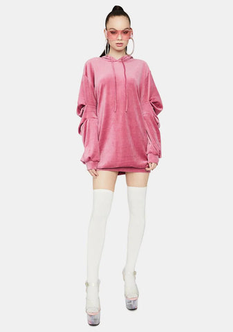 Back To Basics Velour Hoodie Dress