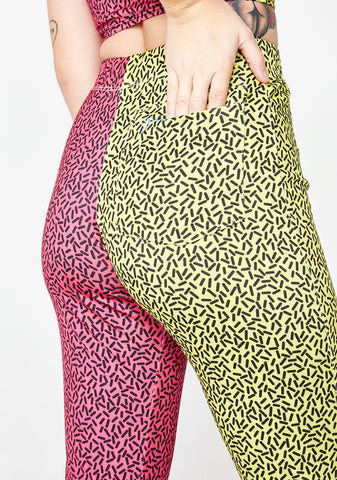 Harsh Lines Colorblock Unisexx Leggings