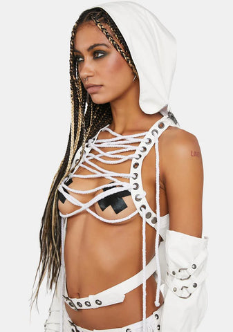 Compression Lace-Up Backpack Hoodie