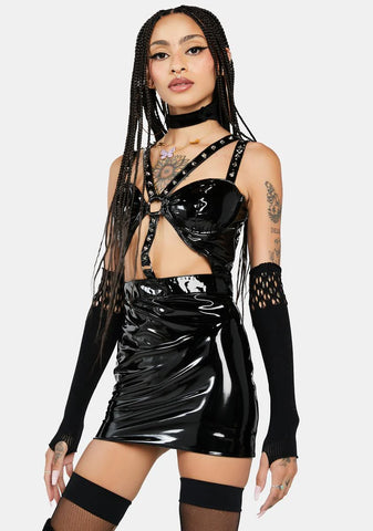 Onyx Prove Me Wrong Vinyl Mini Dress