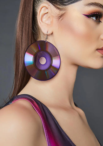 Battle Record CD Earrings