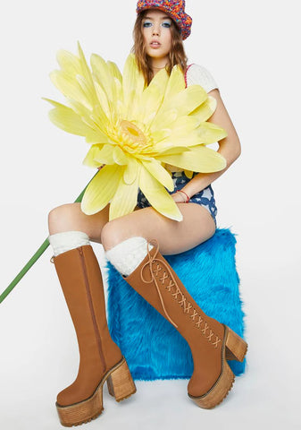 Acoustic Heartbeat Knee High Boots