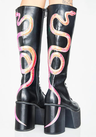 Black Mamba Knee High Boots