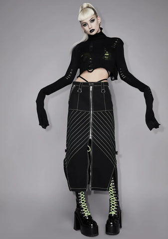 Lunar Ruins Distressed Crop Sweater