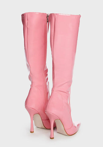 Pink Blushing Stiletto Boots