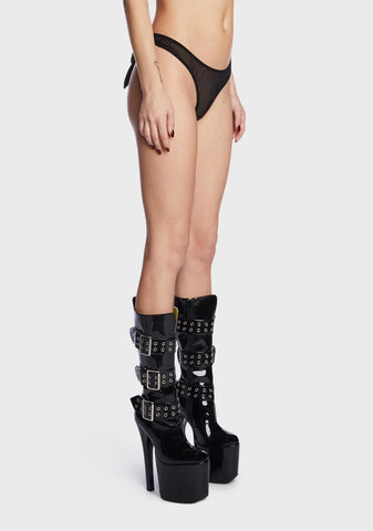 Earn My Present Bow Thong