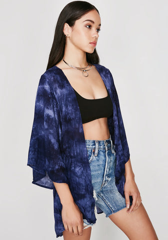 Stormy Skies Tie Dye Kimono
