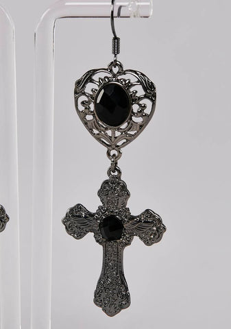 Haunting Sensations Cross Earrings