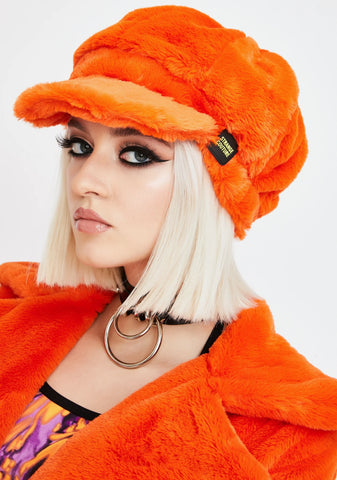 PurrPurr Faux Fur Paperboy Cap