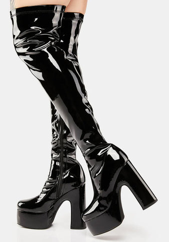 Athena Patent Thigh High Boots