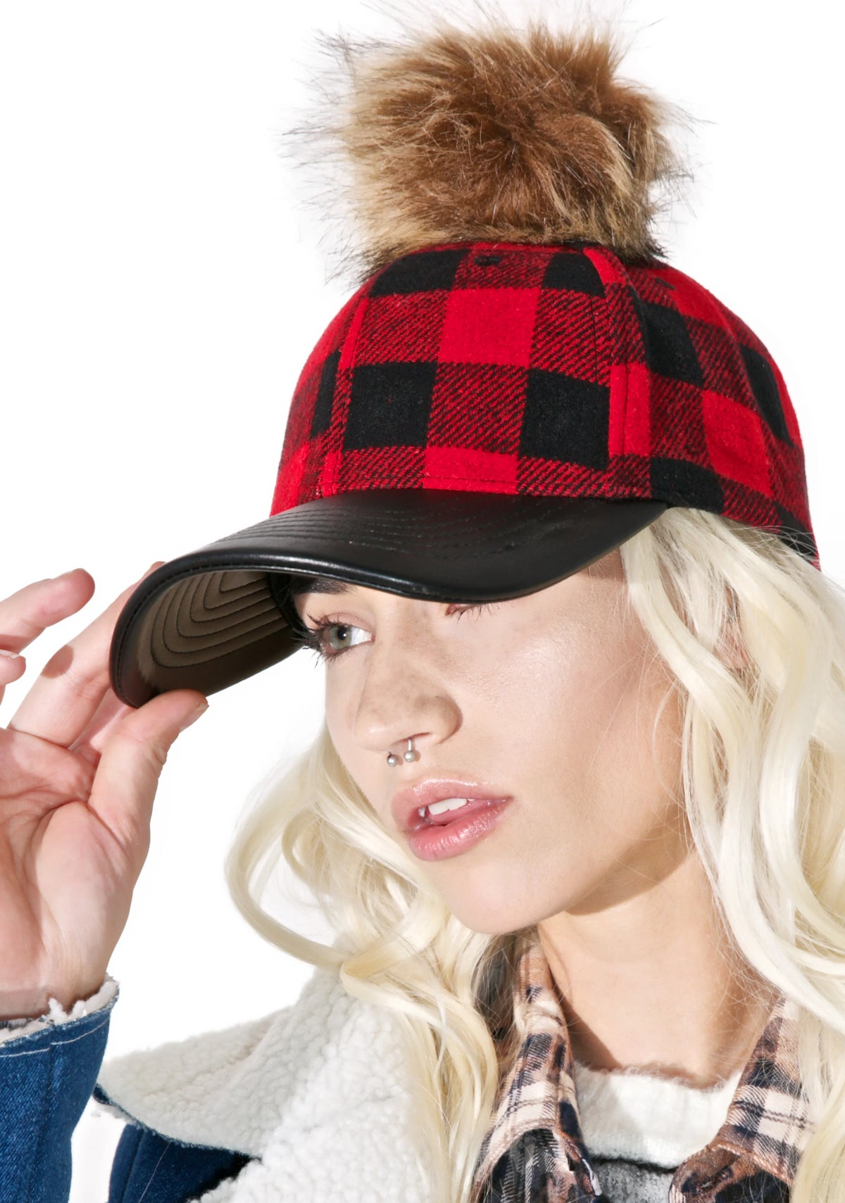 Plaid Pom Hat