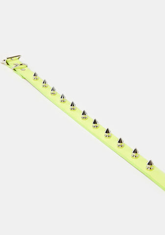 Yellow Matte Spike Choker