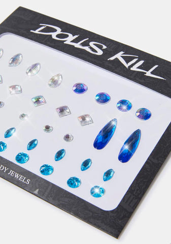 Electric Blue Iridescent Body Gems