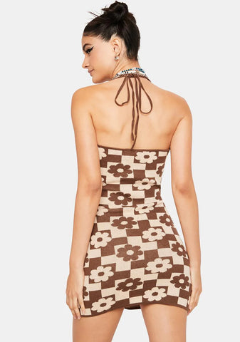 Morning To Night Checkered Mini Dress