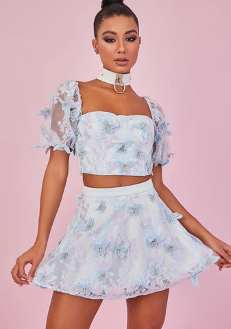Take Me Away Butterfly Mini Skirt