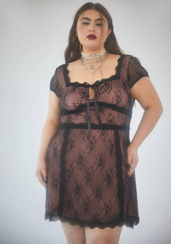 What Ur Missing Mesh Bow Mini Dress