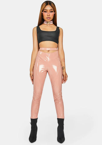 Peach Magnetic Matrix Vinyl Pants