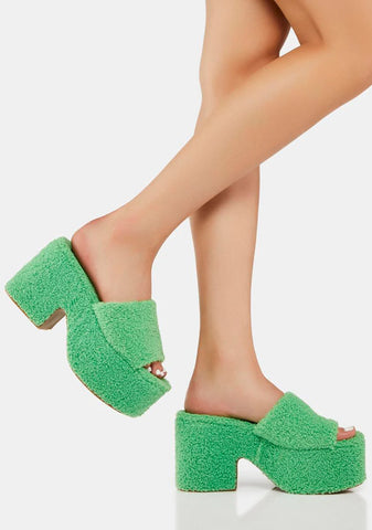 Green Mandee Platform Sandals