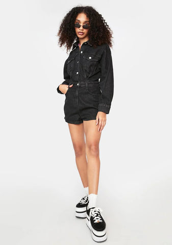 Rad Behavior Denim Romper