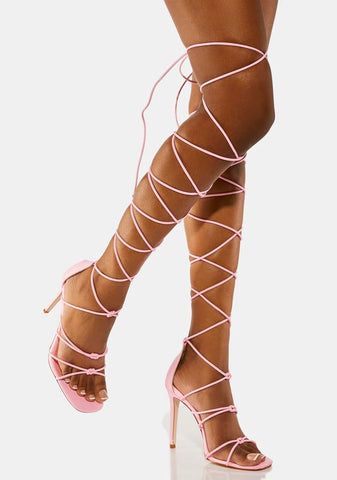 Pink Delara Wrap Heels