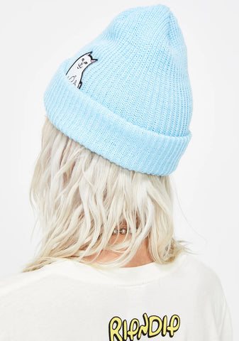 Baby Blue Lord Nermal Ribbed Beanie