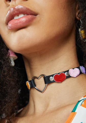 Hot Feel My Love Heart O-Ring Choker