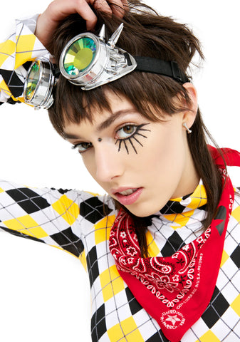 Chrome Spike Kaleidoscope Goggles