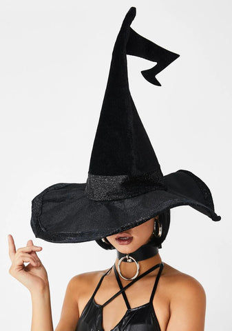 Hallow-Queen Velvet Witch Hat